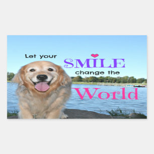 Golden Retriever verandert de wereld Rechthoekige Sticker