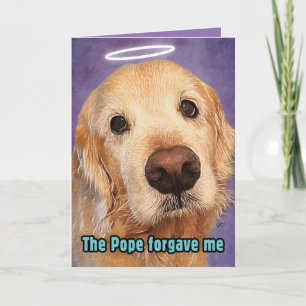 Golden Retriever vergeven door Paus Apology Greeti Kaart