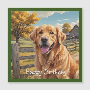 Golden Retriever Verjaardag Magnetische Kaart