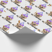 Golden Retriever verjaardag met confetti Cadeaupapier (Hoek)