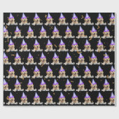 Golden Retriever verjaardag met confetti Cadeaupapier (Vlak)