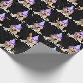 Golden Retriever verjaardag met confetti Cadeaupapier (Hoek)