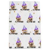 Golden Retriever verjaardag met confetti Medium Cadeauzakje (Voorkant)