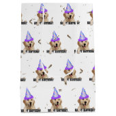 Golden Retriever verjaardag met confetti Medium Cadeauzakje (Achterkant)