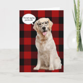 Golden Retriever verjaardag op plaid Kaart (Voorkant)