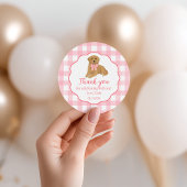 Golden Retriever Verjaardagsfeest Voorkeur Bedankt Ronde Sticker