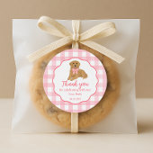 Golden Retriever Verjaardagsfeest Voorkeur Bedankt Ronde Sticker