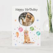 Golden Retriever Verjaardagsfeestje Hond Dier Kaar Kaart (Voorkant)