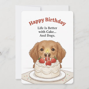 Golden Retriever Verjaardagskaart voor hondenliefh Kaart
