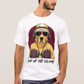 Golden Retriever verkleed als DJ T-shirt (Voorkant)