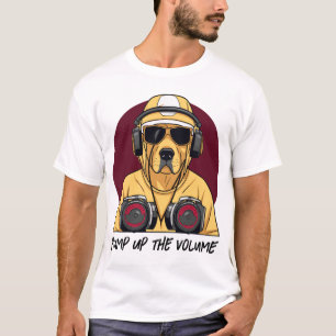 Golden Retriever verkleed als DJ T-shirt