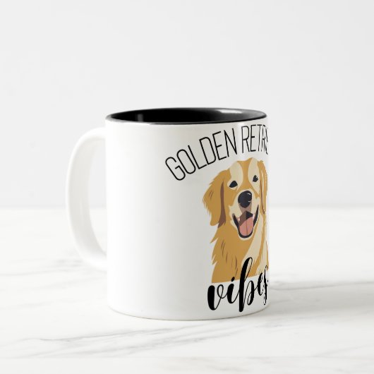 Golden Retriever vibes Schattigee Funny Coffee Mok (Voorkant links)