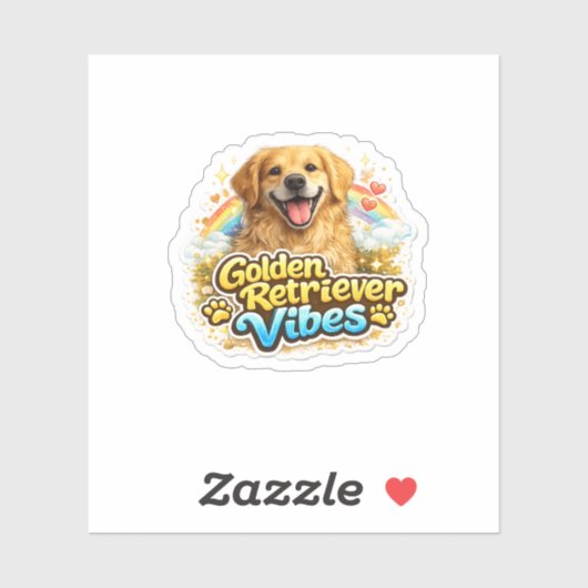 Golden Retriever Vibes Sticker (Vel)