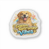 Golden Retriever Vibes Sticker (Voorkant)