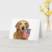 Golden retriever vierde van Juli Kaart (Gele Bloem)