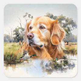 Golden Retriever Vierkante Sticker