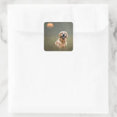 Golden Retriever Vierkante Sticker (Tas)
