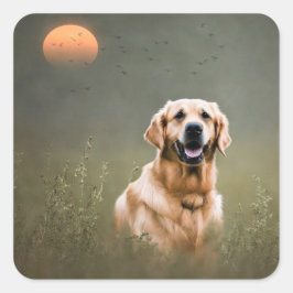 Golden Retriever Vierkante Sticker
