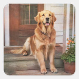 Golden Retriever Vierkante Sticker