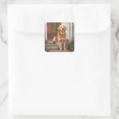 Golden Retriever Vierkante Sticker (Tas)