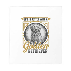 Golden Retriever Vintage Gravure Shirt voor Honden Notitieblok