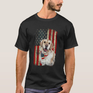Golden Retriever  Vlag van de VS Vierde 4 juli Pat T-shirt