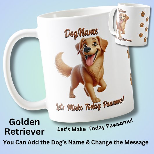Golden Retriever, voeg de naam van de hond toe, ve Koffiemok