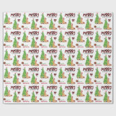 Golden Retriever, vogel en kerstboom Cadeaupapier (Vlak)