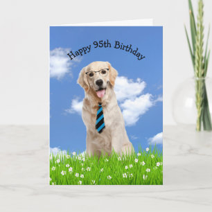 Golden Retriever voor 95e verjaardag Kaart