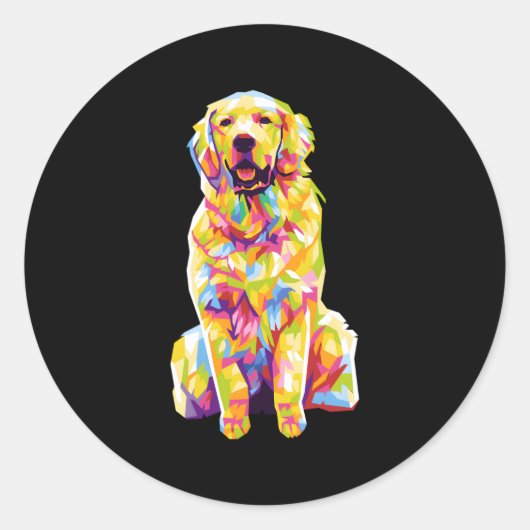 Golden Retriever voor Golden Retriever Ronde Sticker (Voorkant)