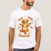 Golden Retriever voor Happy Golden Retriever T-shirt (Voorkant)