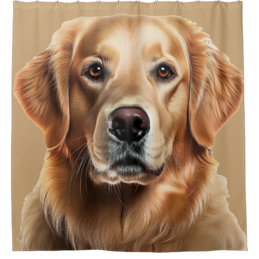 Golden Retriever voor honden Douchegordijn (Voorkant)