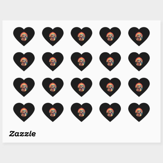 Golden Retriever voor meisjes Zonnebrillen Pe Hart Sticker (Vel)