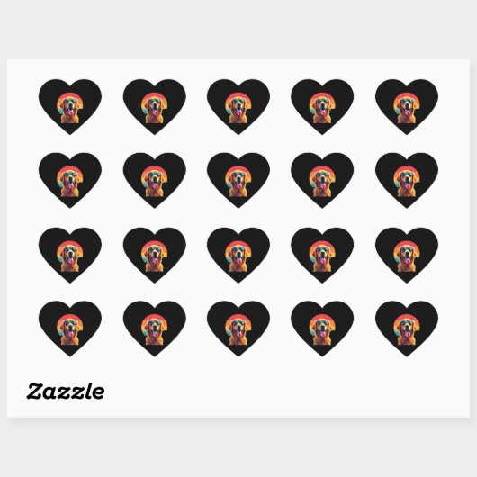 Golden Retriever voor meisjes Zonnebrillen Pe Hart Sticker (Vel)