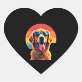 Golden Retriever voor meisjes Zonnebrillen Pe Hart Sticker (Voorkant)