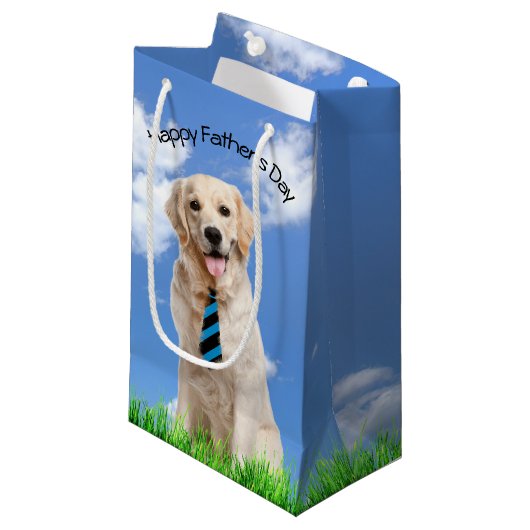 Golden Retriever voor Vaderdag Klein Cadeauzakje (Voorkant Gekanteld)