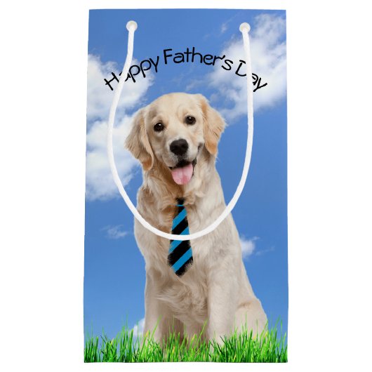 Golden Retriever voor Vaderdag Klein Cadeauzakje (Voorkant)
