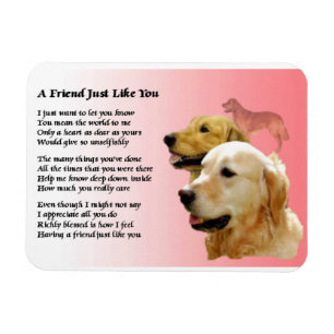 Golden Retriever Vriend Gedicht Magnet Magneet