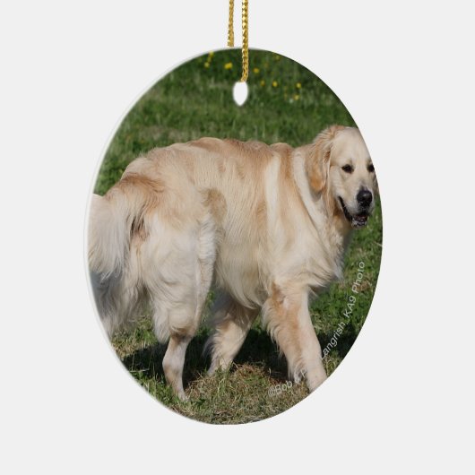 Golden Retriever Walking Keramisch Ornament (Rechts)