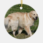 Golden Retriever Walking Keramisch Ornament (Voorkant)