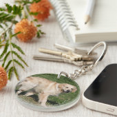 Golden Retriever Walking Sleutelhanger (Voorkant Rechts)