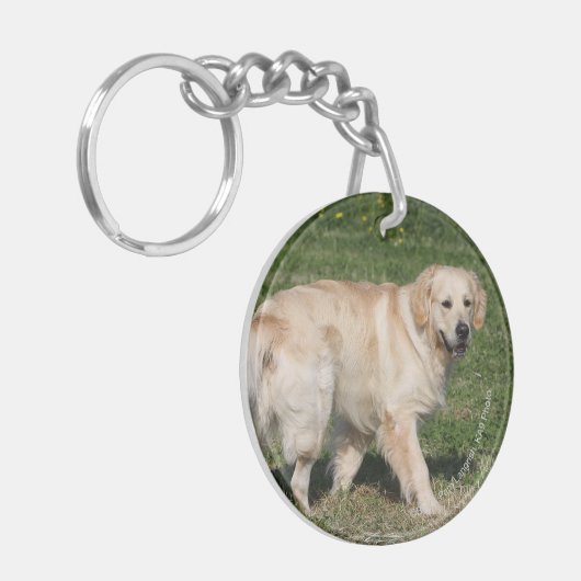 Golden Retriever Walking Sleutelhanger (Voorkant Links)
