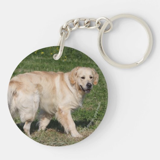 Golden Retriever Walking Sleutelhanger (Achterkant)