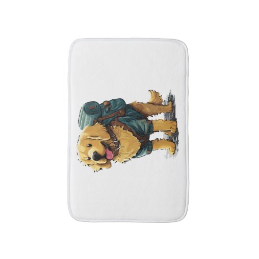 Golden Retriever Wandelen en kamperen Badmat (Voorkant Verticaal)
