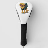 Golden Retriever Wandelen en kamperen Golfheadcover (Voorkant)