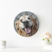 Golden Retriever wandklok glimlachen (Huis)