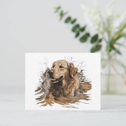 Golden Retriever watersport Briefkaart (Staand voorkant)