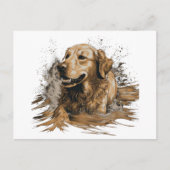 Golden Retriever watersport Briefkaart (Voorkant)