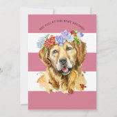 Golden Retriever Waterverf Baby shower Kaart (Achterkant)