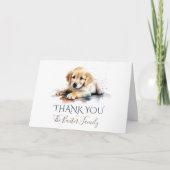 Golden Retriever Waterverf Dank u kaart (Voorkant)